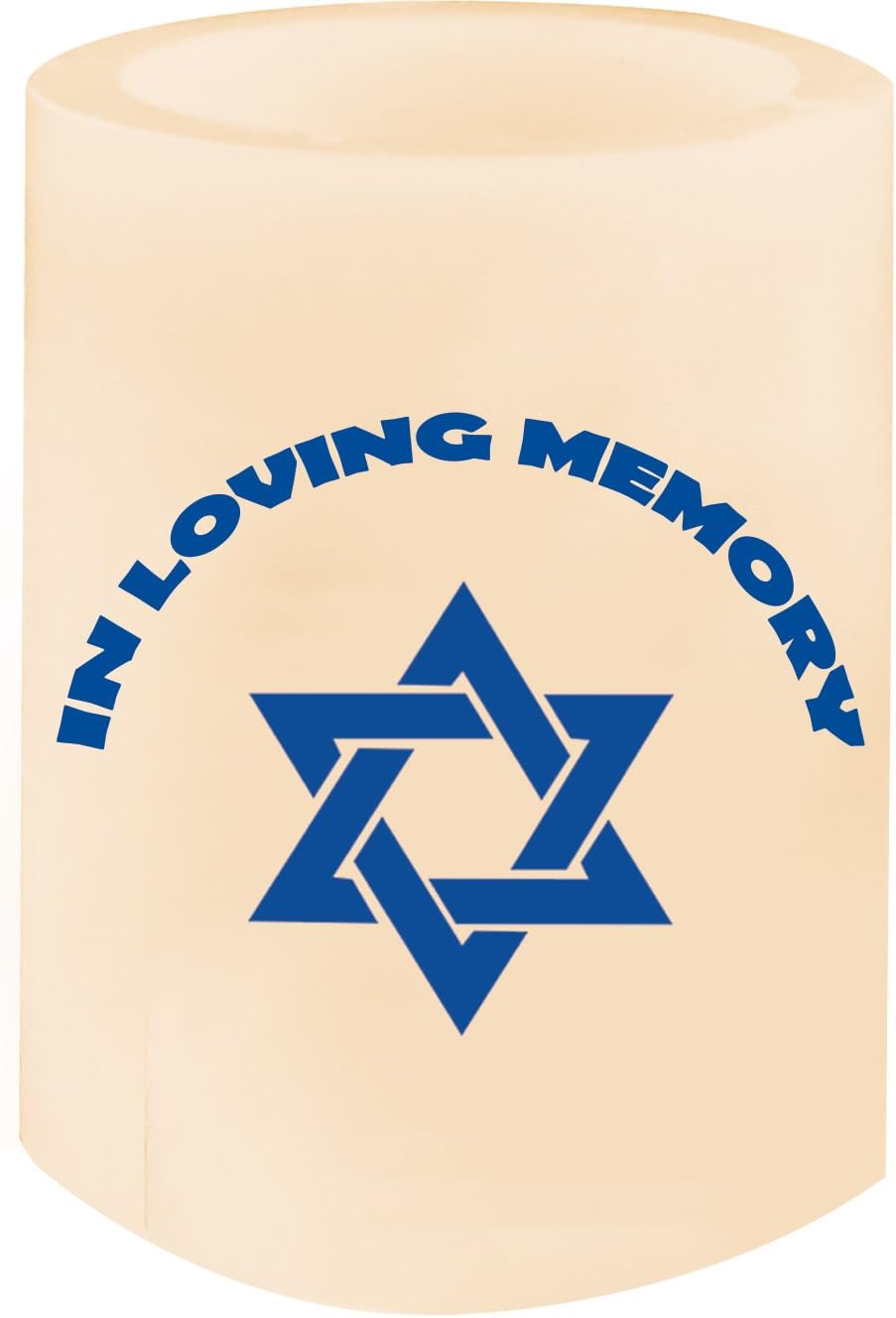 In Loving Memory Memorial Lamp Led Flameless Candle Jewish Star of David - MINI