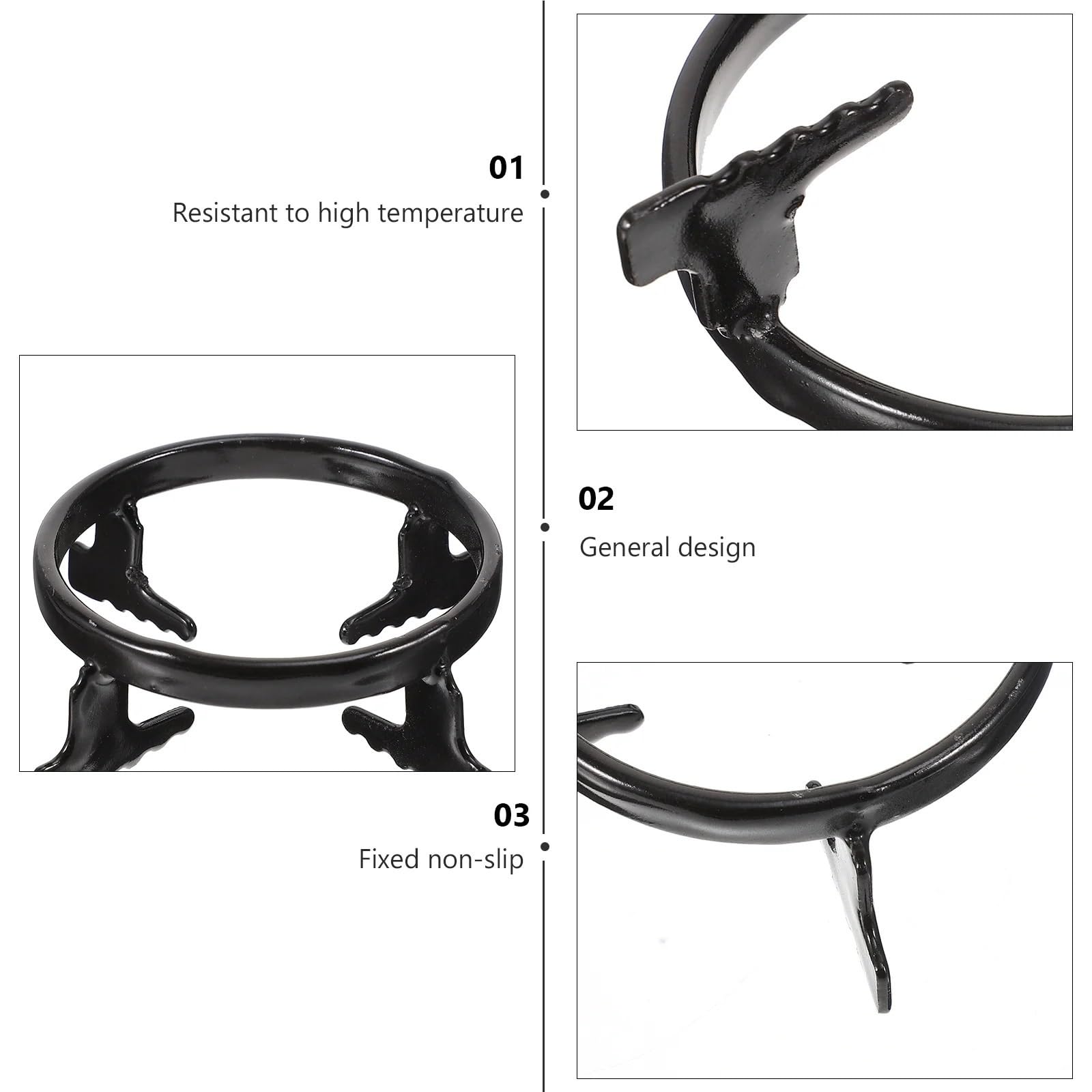 Support Wok Pour Gaz Support de cuisinière à gaz, 2 pièces, supports de casseroles, anneau de cuisinière en fonte, dessous de plat antidérapants, anneau de Support de table de cuisson, poêle