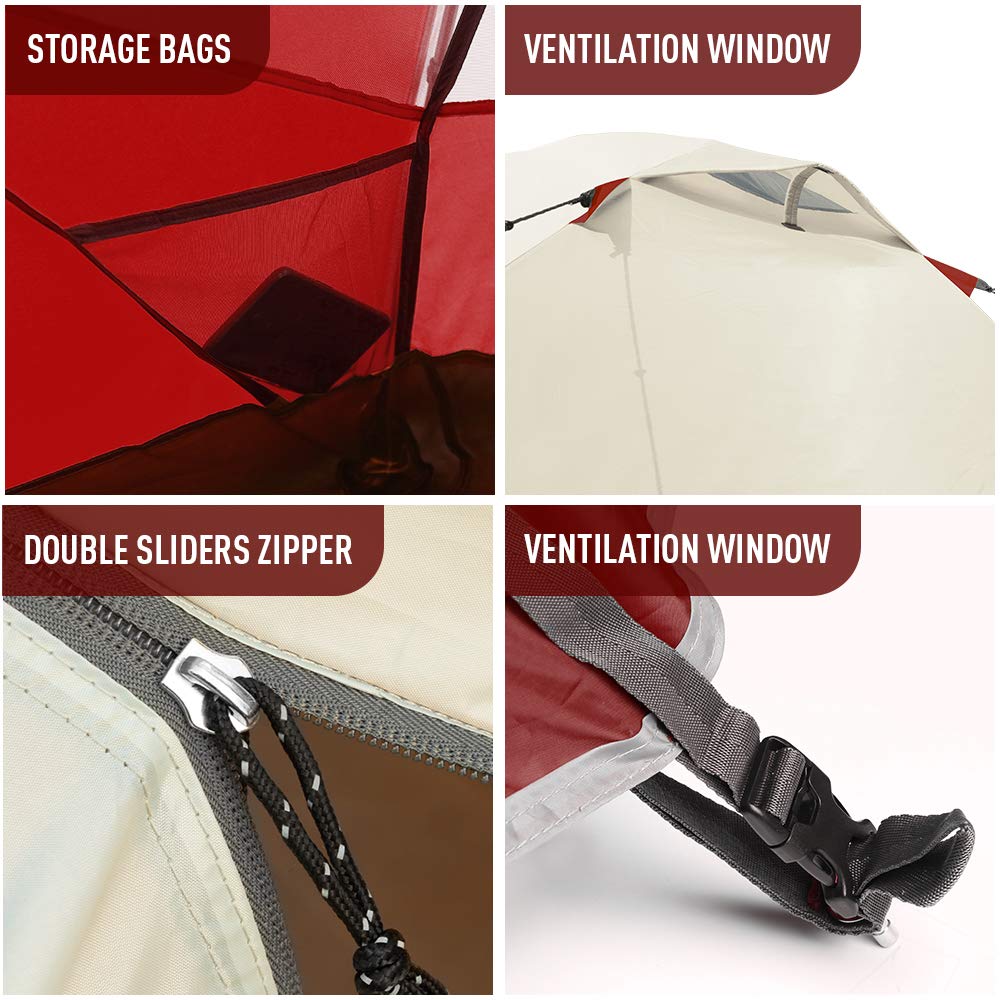 Forceatt Tenda Campeggio, Tenda per 2 Persone, Tenda Ultraleggera per 3-4 Stagioni, Impermeabile e Antivento, Facile da Installare, Adatta a Sport all'Aria Aperta Come Turismo, Campeggio, Trekking