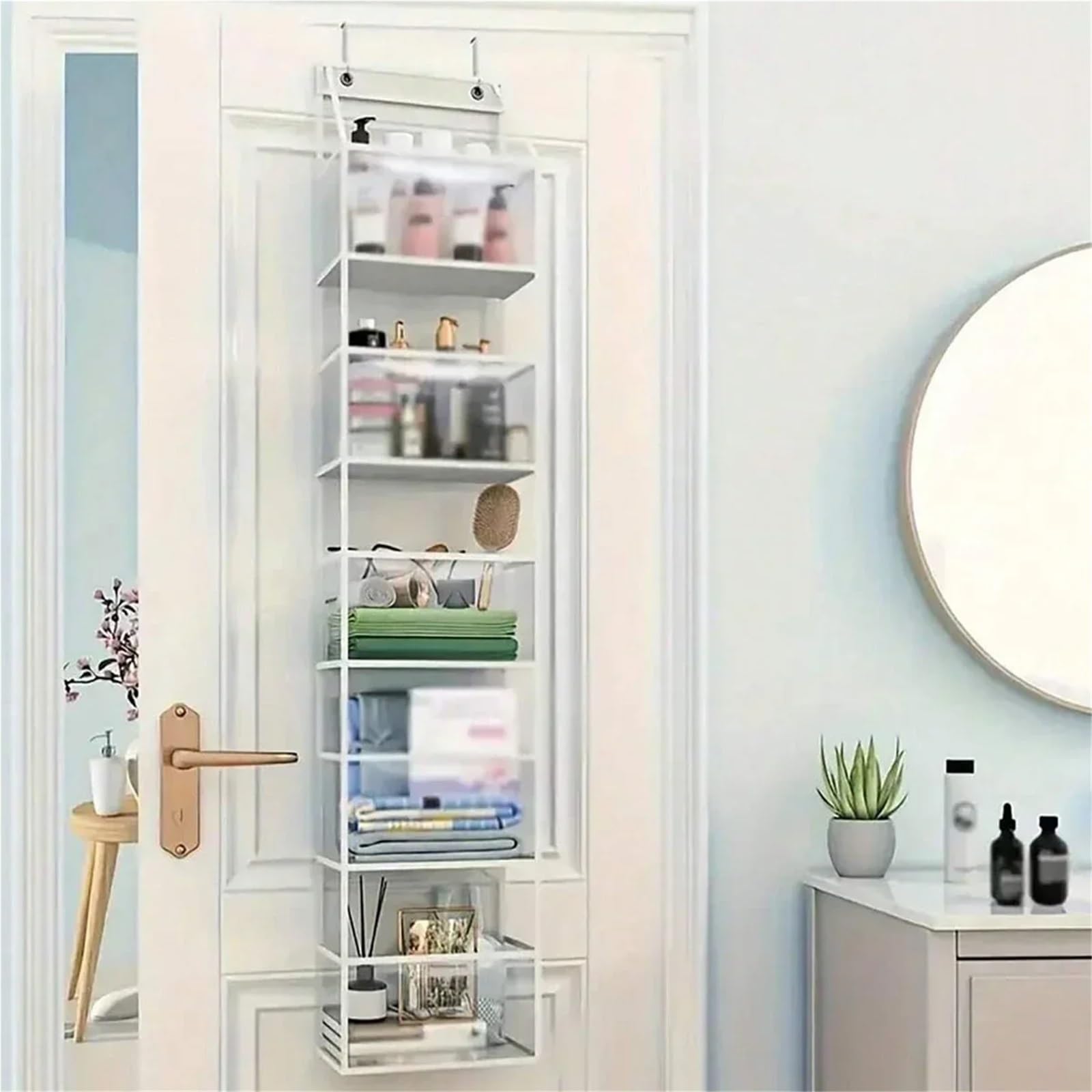 portaoggetti da Appendere Borsa portaoggetti Multifunzionale a 4/6 Strati da Appendere Dietro la Porta for riporre Biancheria Intima, Reggiseni, Pantaloni e Vestiti(White 4th And 6th)