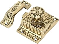 A29 Solid Brass Cabinet Latch - Handmade Windsor Design, Polished Lacquered Antique Finish for Kitchen Closet Doors