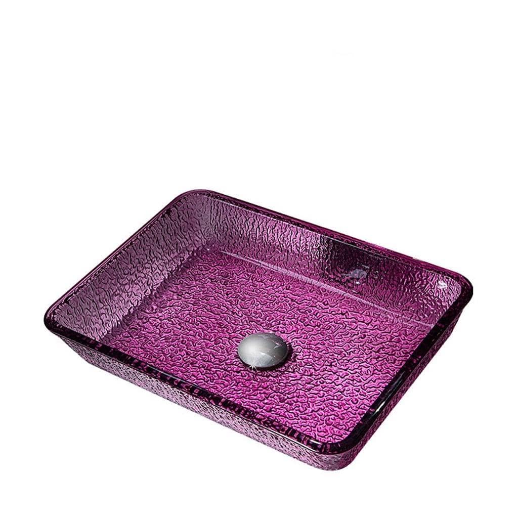 ASerZenith Bathroom Sink Vessel Bathroom Vessel Sink Toilet Rectangular Wash Basin Tempered Glass Wash Basin Hotel Art Countertop Sink Vessel Sink(E-Sink Only)