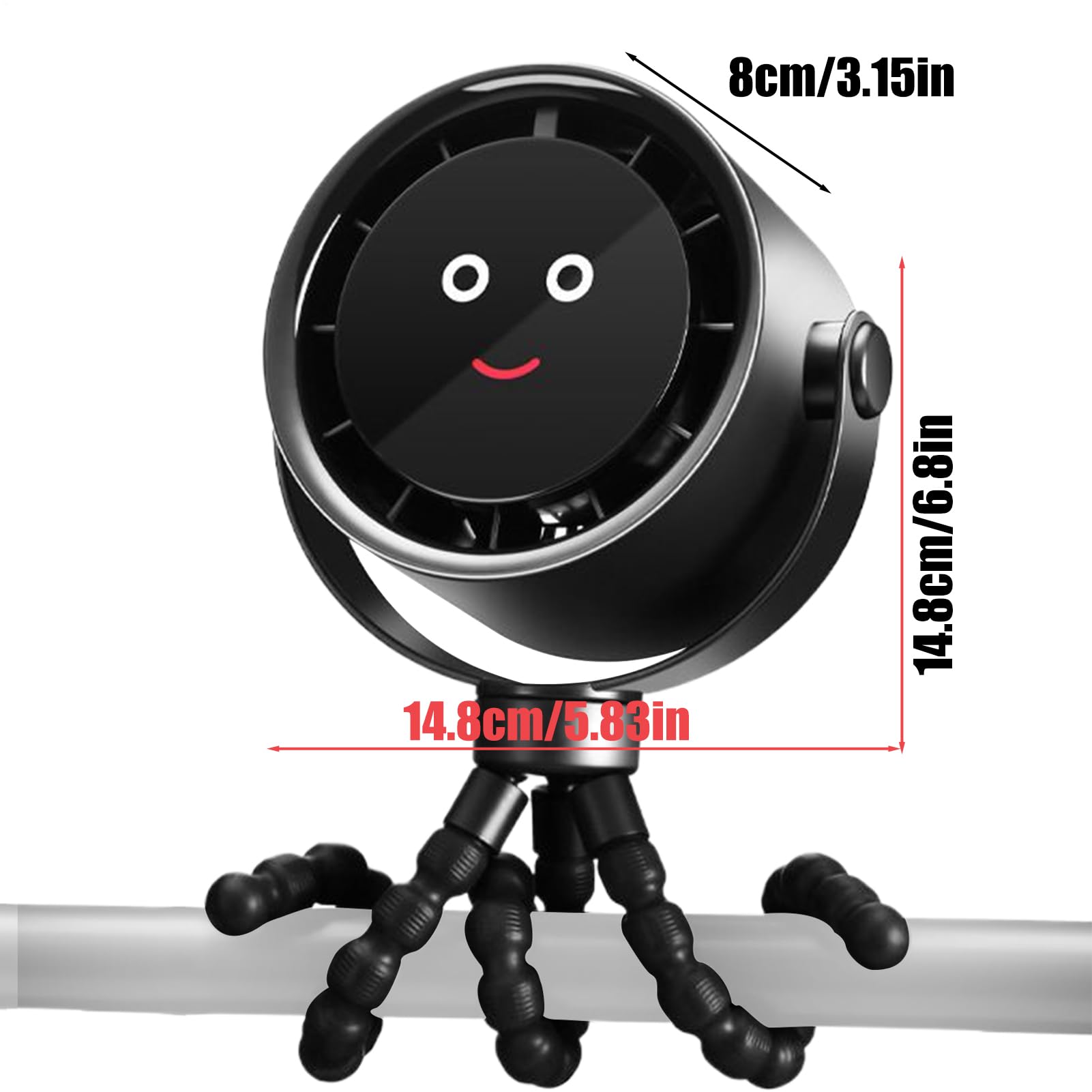 Ventilatore da Passeggino Ventilatore Portatile a Clip Rinfrescante | 360° Girevole Portatile Aria Fresca Lettino Seggiolino Auto Bicicletta