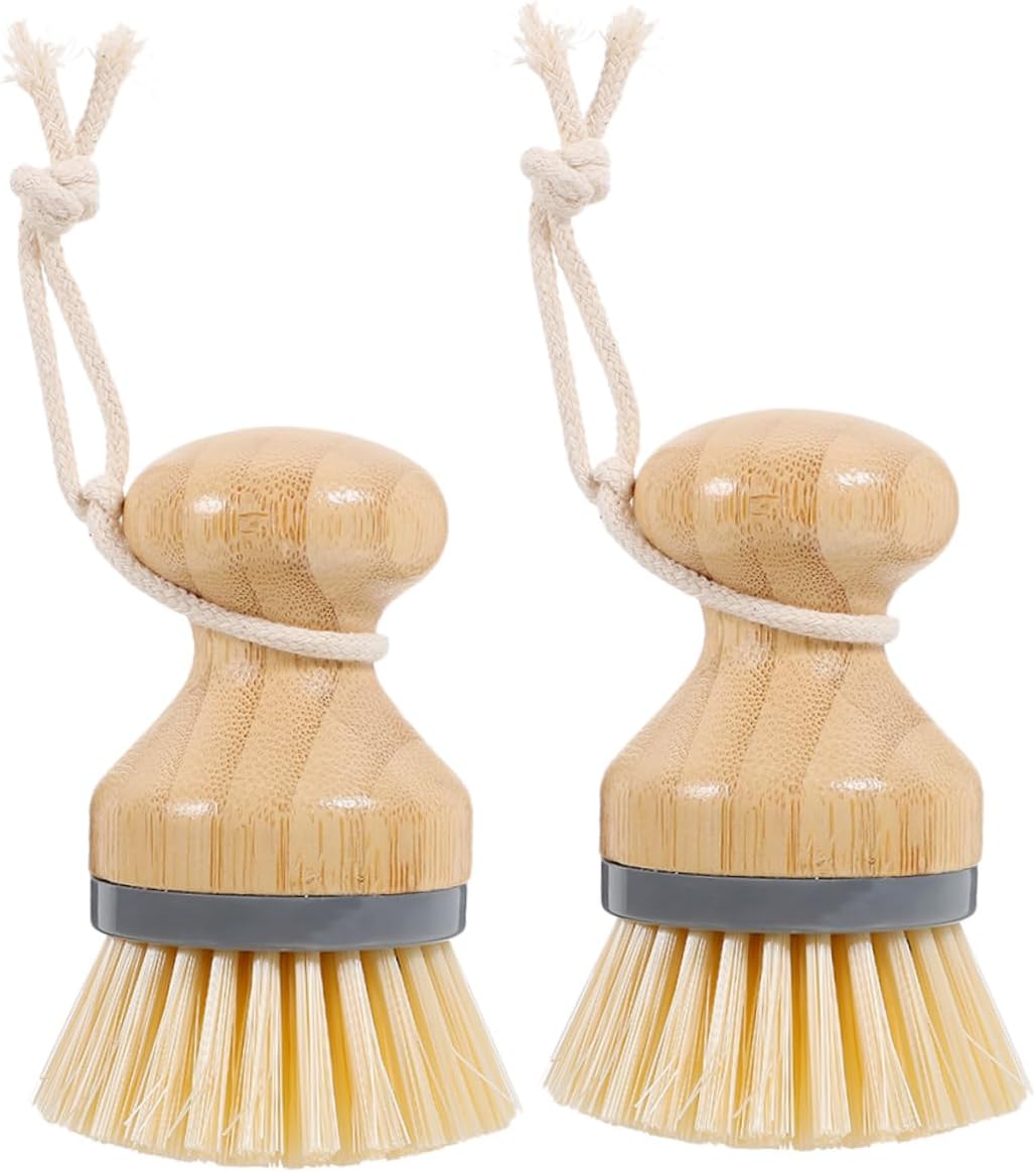 GLEAVI 2Pcs Portable Dish Brushes Lightweight Cleaning Brushes for Kitchenware Reusable Scrubbers for Bowls Pots Safe for Utensils