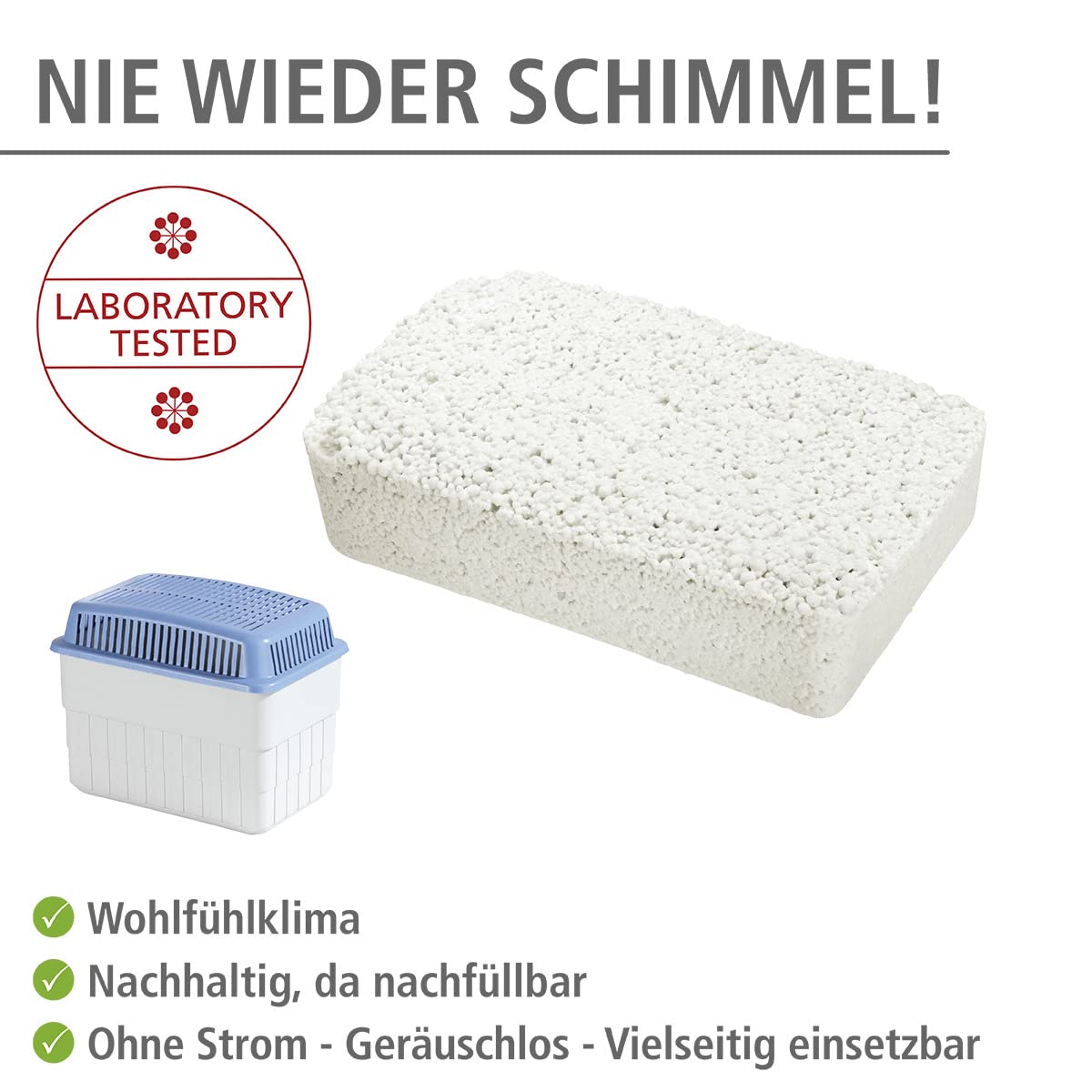WENKO Feuchtigkeitskiller 1 kg Nachfüllpack 6er Set aus Calciumchlorid Weiß