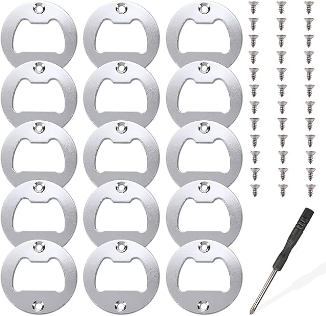 15 Sets Bottle Opener Inserts Hardware, MaehSab Metal Insert Parts Kit for Bottle Opener Resin Casting Molds, Resin Woodworker Beer Opener DIY Accessories