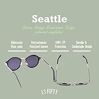 Vista 4 de 13Fifty Seattle - Gafas de sol unisex polarizadas redondas de metal - Múltiples opciones