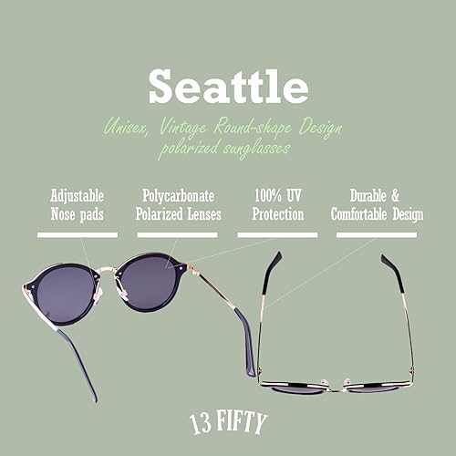 Miniatura 4 de 13Fifty Seattle - Gafas de sol unisex polarizadas redondas de metal - Múltiples opciones