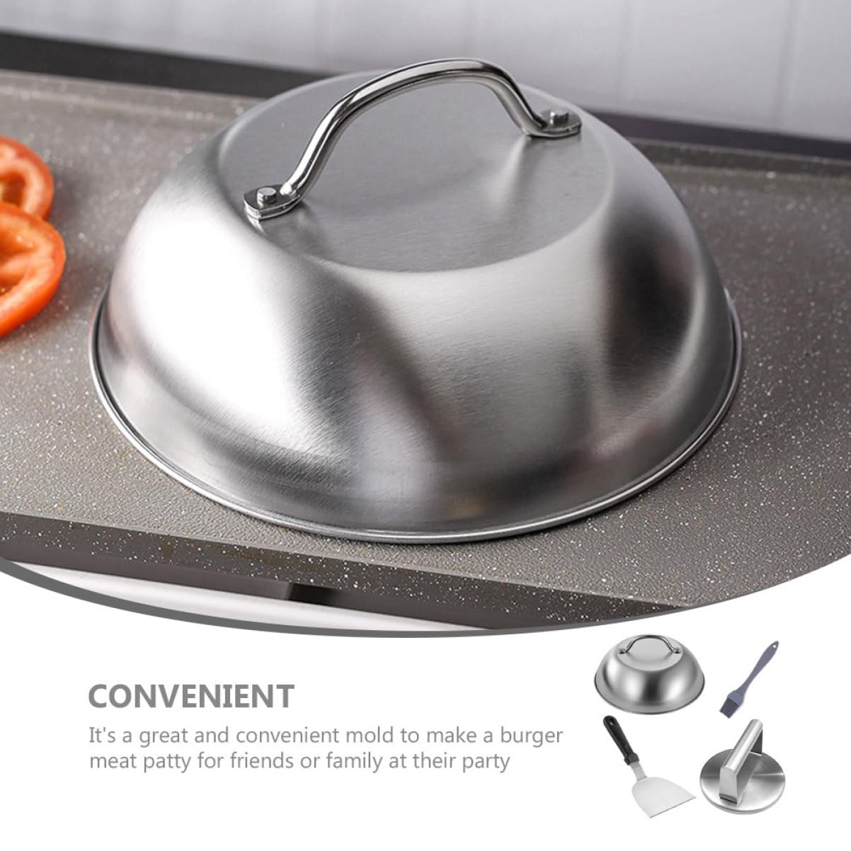 1Satz Burgerpresse mit Antihaft Patty Maker für BBQ Grill und Teiliges für Gleichmäßige Burger Patties Robust und Langlebig