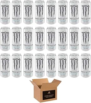 Monster Energy Drink Flavours | Juiced, Zero Sugar, Ultra, Monarch, Fiesta Mango, Strawberry Dreams, VR46, Punch | High Caffeine Sports Energy Drink | 500ml (Pack 24, Ultra White)