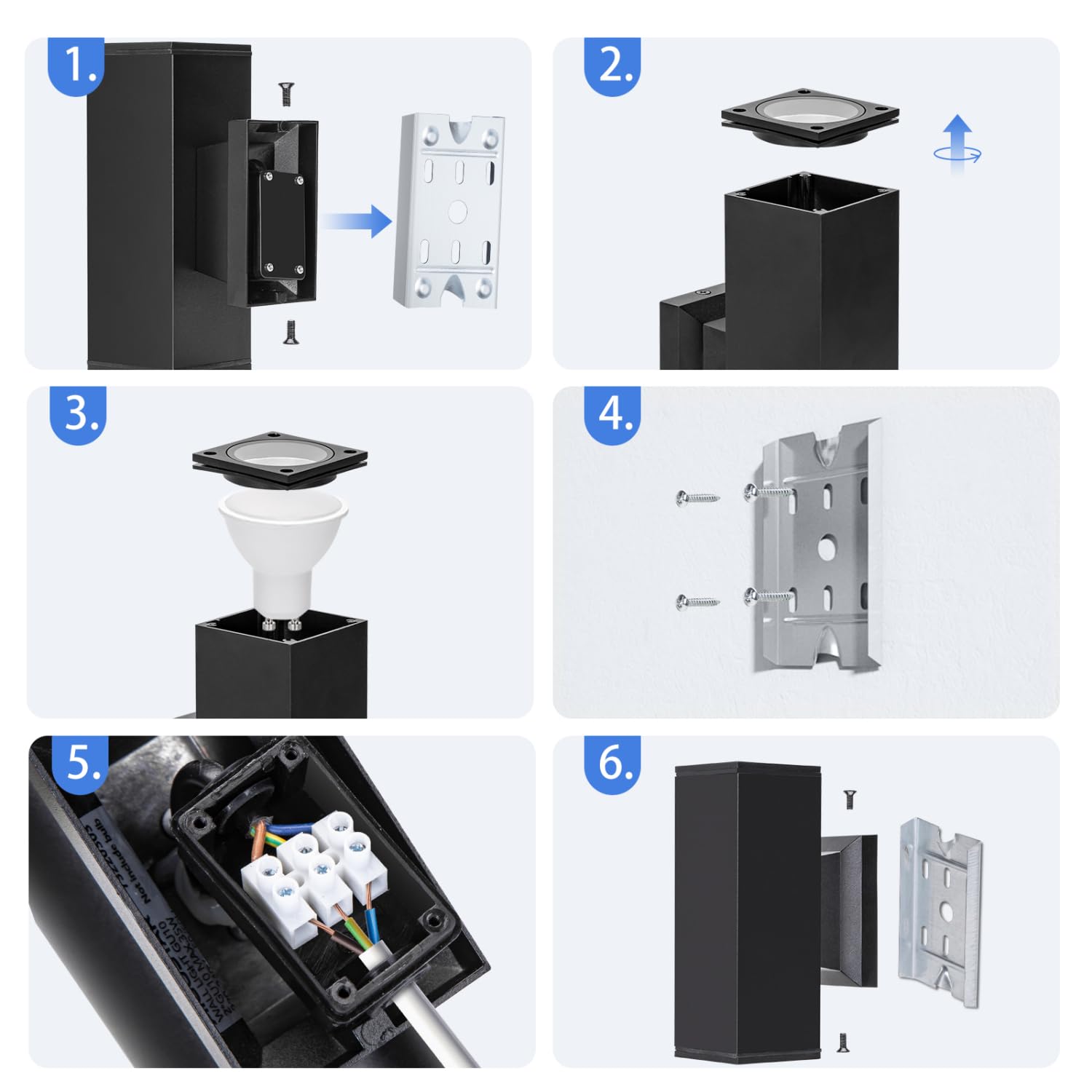 Aigostar LED Wandleuchten Set 10 Stück - IP65 Wasserdicht Für Innen & Außen