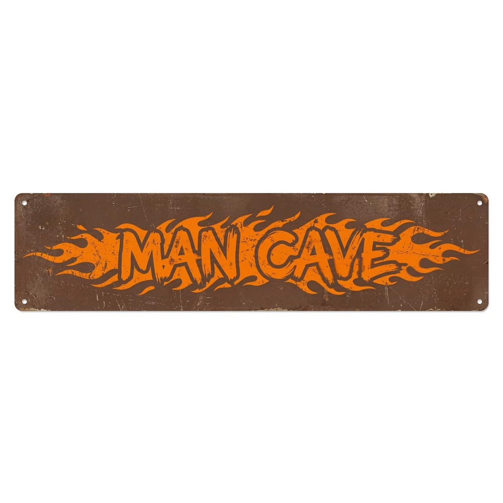 Gtthok Vintage Style Vintage Man Cave Vintage Finds Retro Slogans Metal Tin Sign Plaque Wall Decor For Cafe, Club, Garden Metal Poster 4X16inch