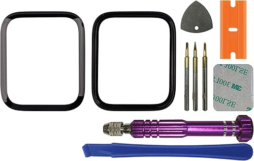 Reemplazo de lente de panel exterior de vidrio de pantalla frontal compatible con Apple Watch Series 4 de 1.732 pulgadas y Series 5 de 1.732