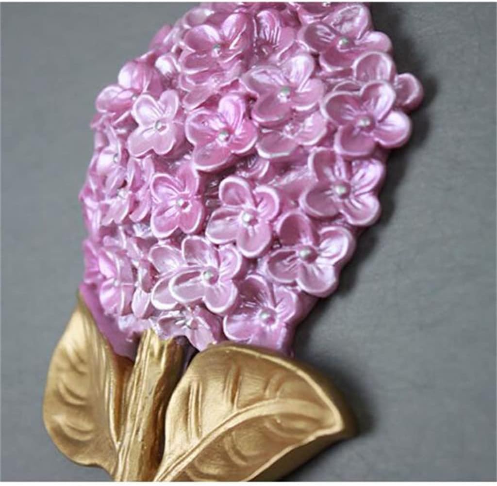 4pcs Wall Resin Flower Hanger Craft Home Decor Key Pack Coat Hook Hanging Wall Sticker(E)