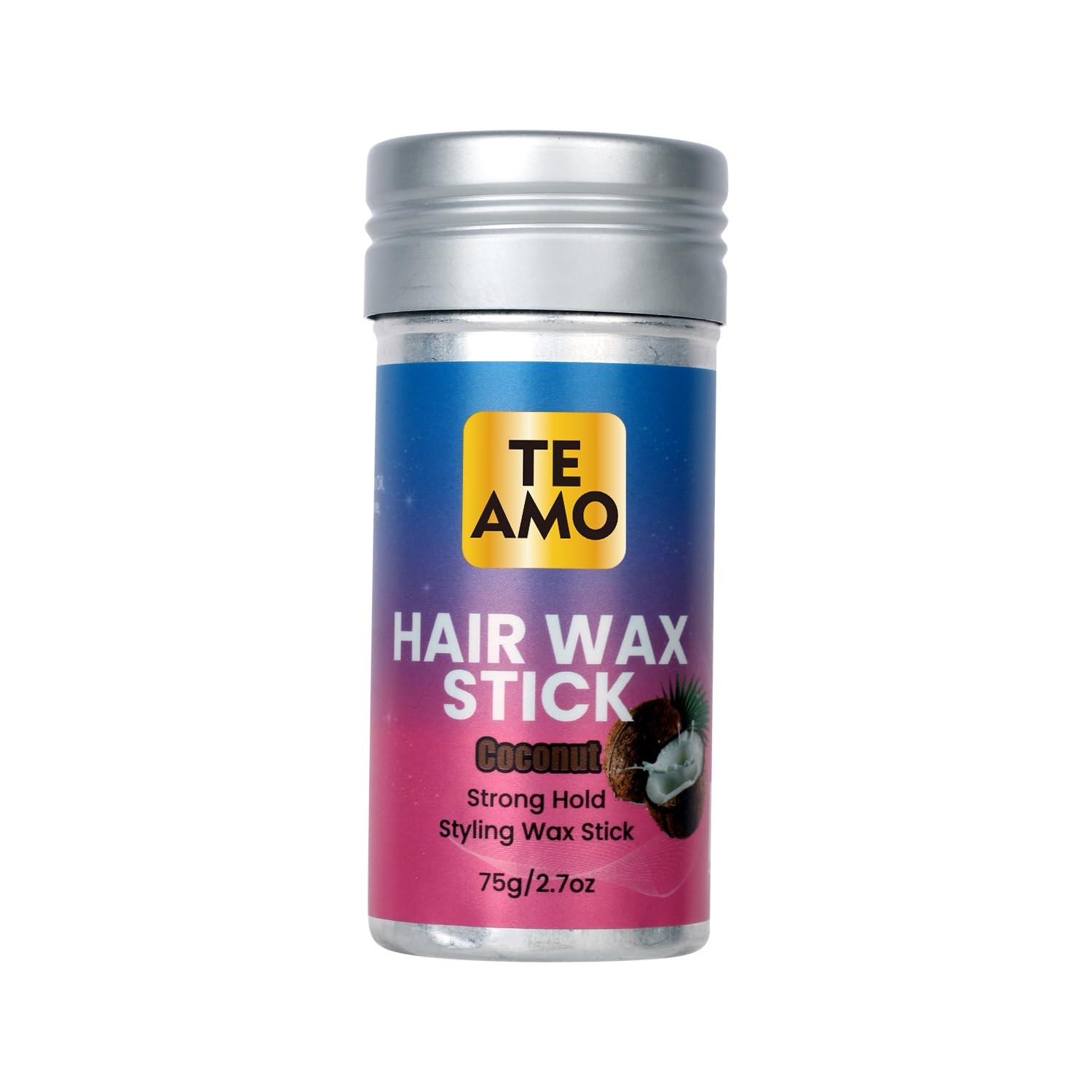 Te Amo Hair Wax Stick, Wax Stick for Hair, Slick Stick, Hair Wax Stick for Flyaways Hair Gel Stick Non-greasy Styling Cream for Fly Away & Edge Control Frizz Hair 2.7 oz, Coconut Oil Vitamine E