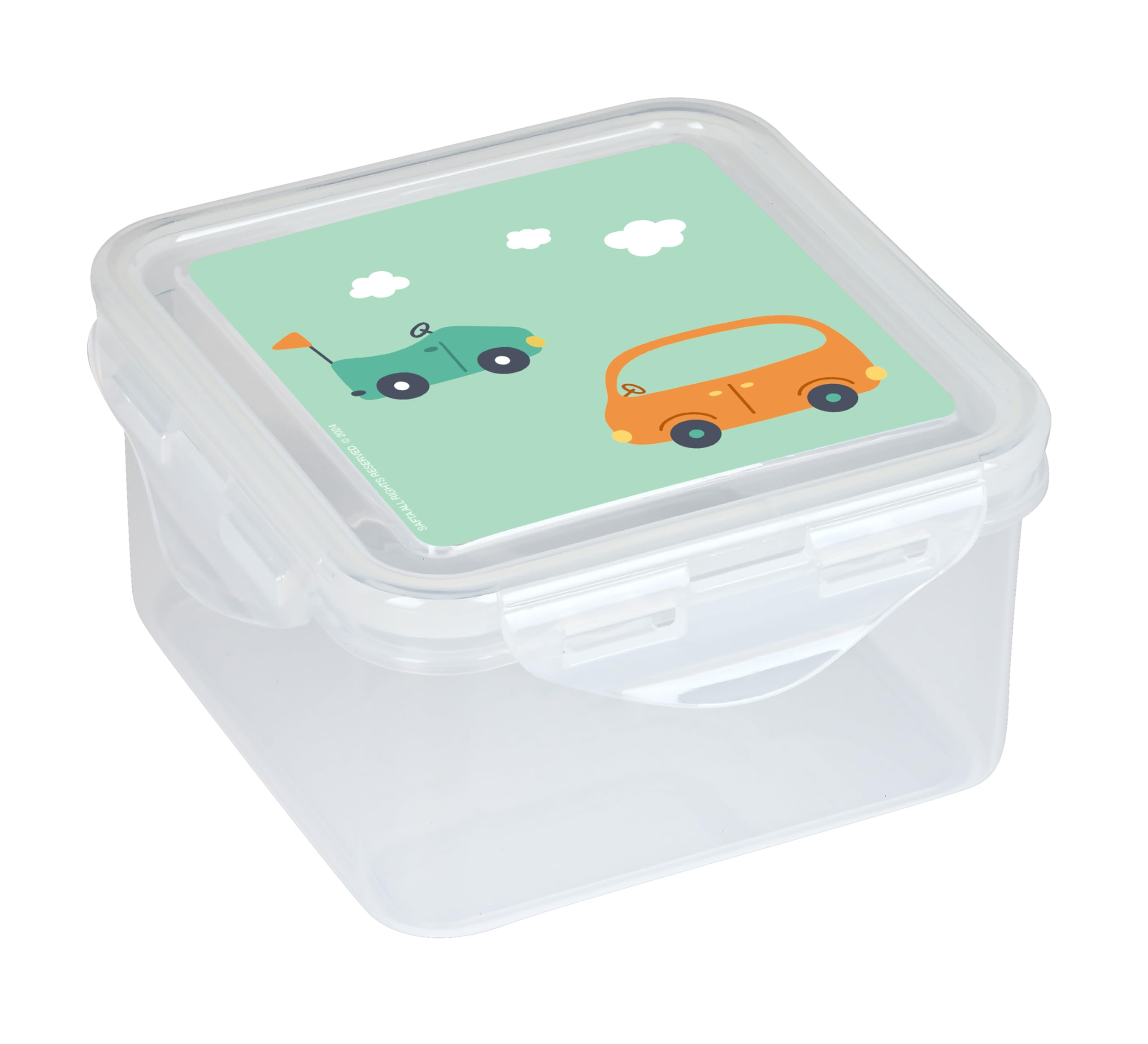 Safta Preschool Cars – Lunch Box, Pencil Case, Food Holder, Quality and Maximum Resistance, Recreation, 13 x 13 x 7.5, Water Green, Aqua Green, Estándar, Casual