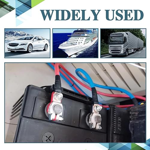 Miniatura 7 de 2 piezas de terminales de batería para Nissan, conectores de terminal de batería, terminal de cable de batería automotriz positivo y negativo,