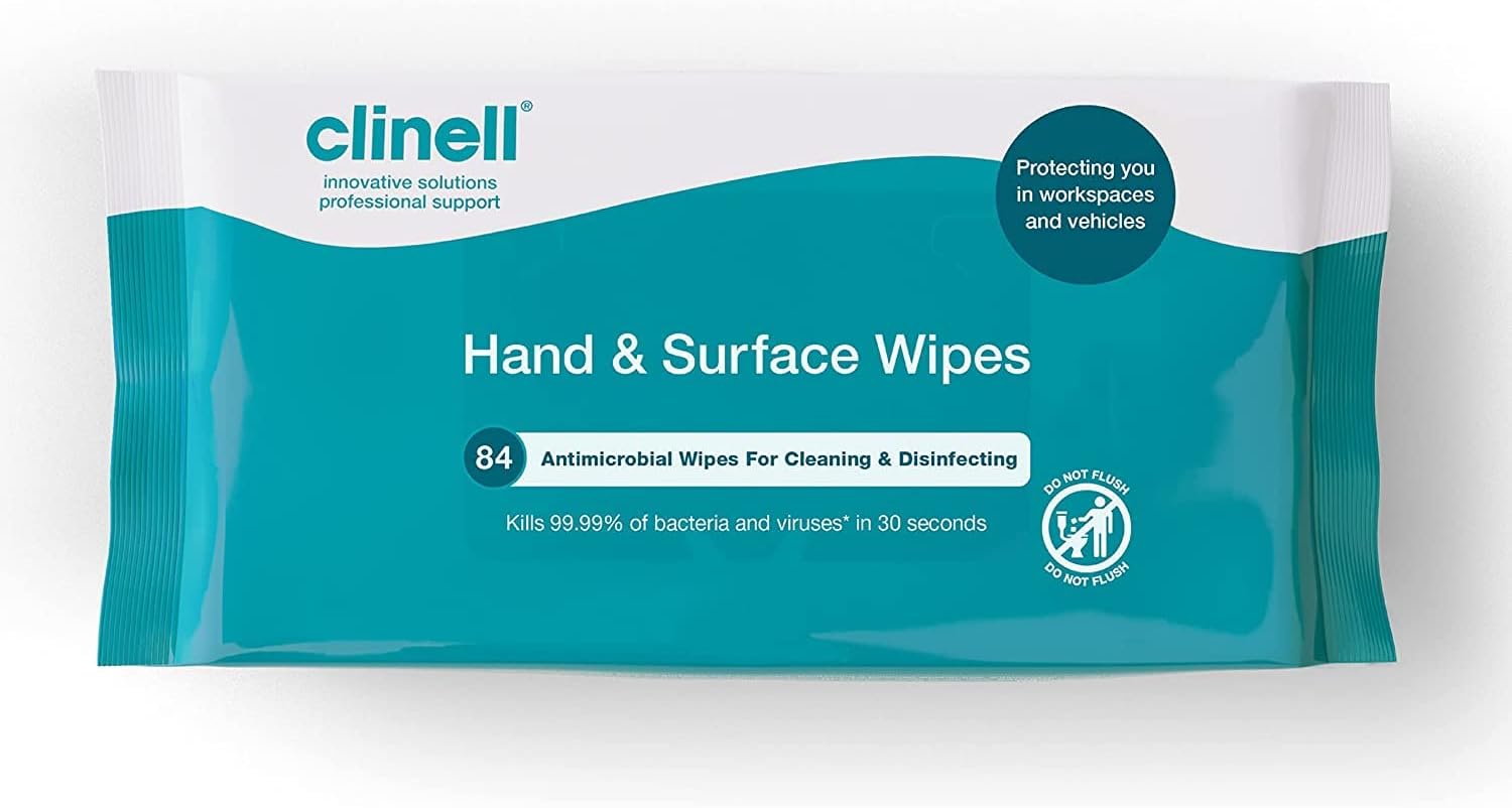 Clinell Antimicrobial Hand & Surface Wipes for Cleaning & Disinfecting