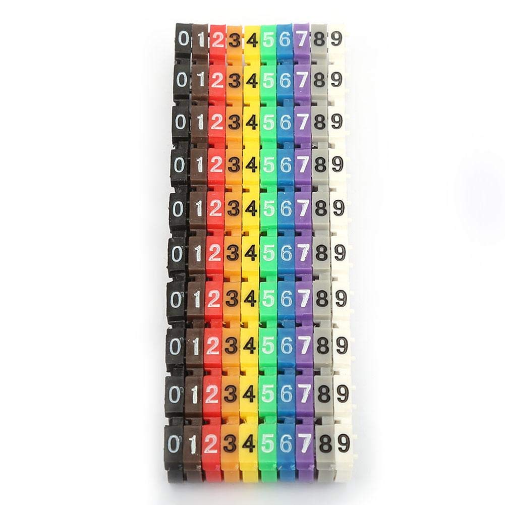 150 Pcs Clip Codé Numérique 1.5 Mm² – Marqueurs De Câbles Colorés Avec Numéros 0-9 Pour Identification Électrique