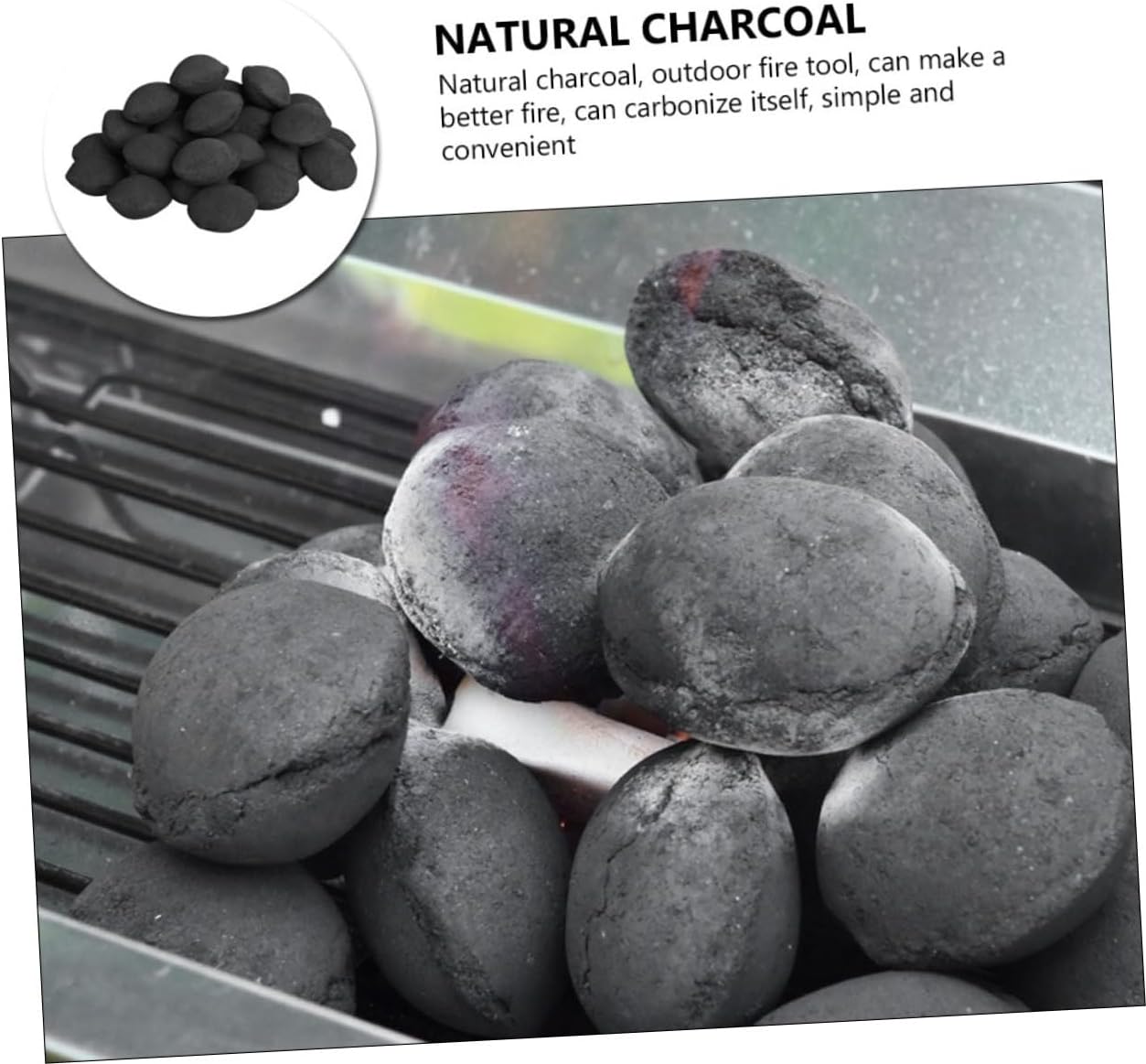 Natural Charcoal for Outdoor Grilling 1 Pack Hardwood Charcoal for Camping and Picnics Smokeless Long Burning and Household Use