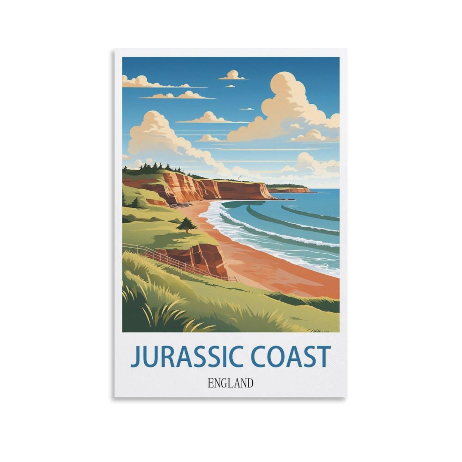 EZMLFA DIY 5D Diamond Painting Kits for Adults,Jurassic Coast England DIY Diamond Art Kits Gem Painting Crafts for Home Wall Decor 40x40cm