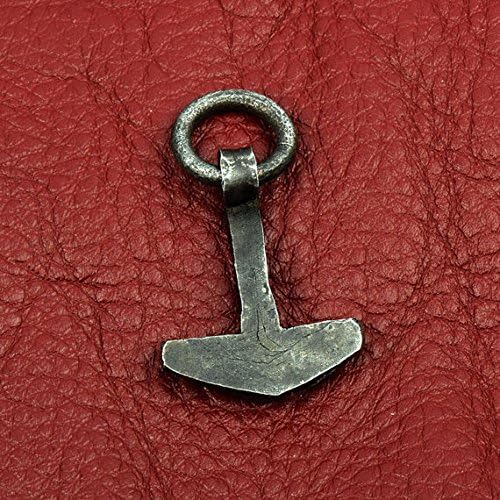 Miniatura 2 de Colgante focal de martillo de Thor de acero forjado Collar con colgante cuenta con un martillo de Thor Collares colgantes para mujeres y hombres