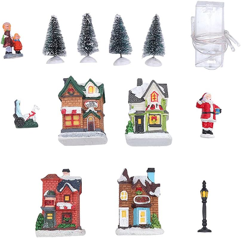 1set Christmas House Decor Resin Desktop Ornament for Chic Decoration for End Tables Desks and Bookcases Creates Unforgettable Holiday Atmosphere