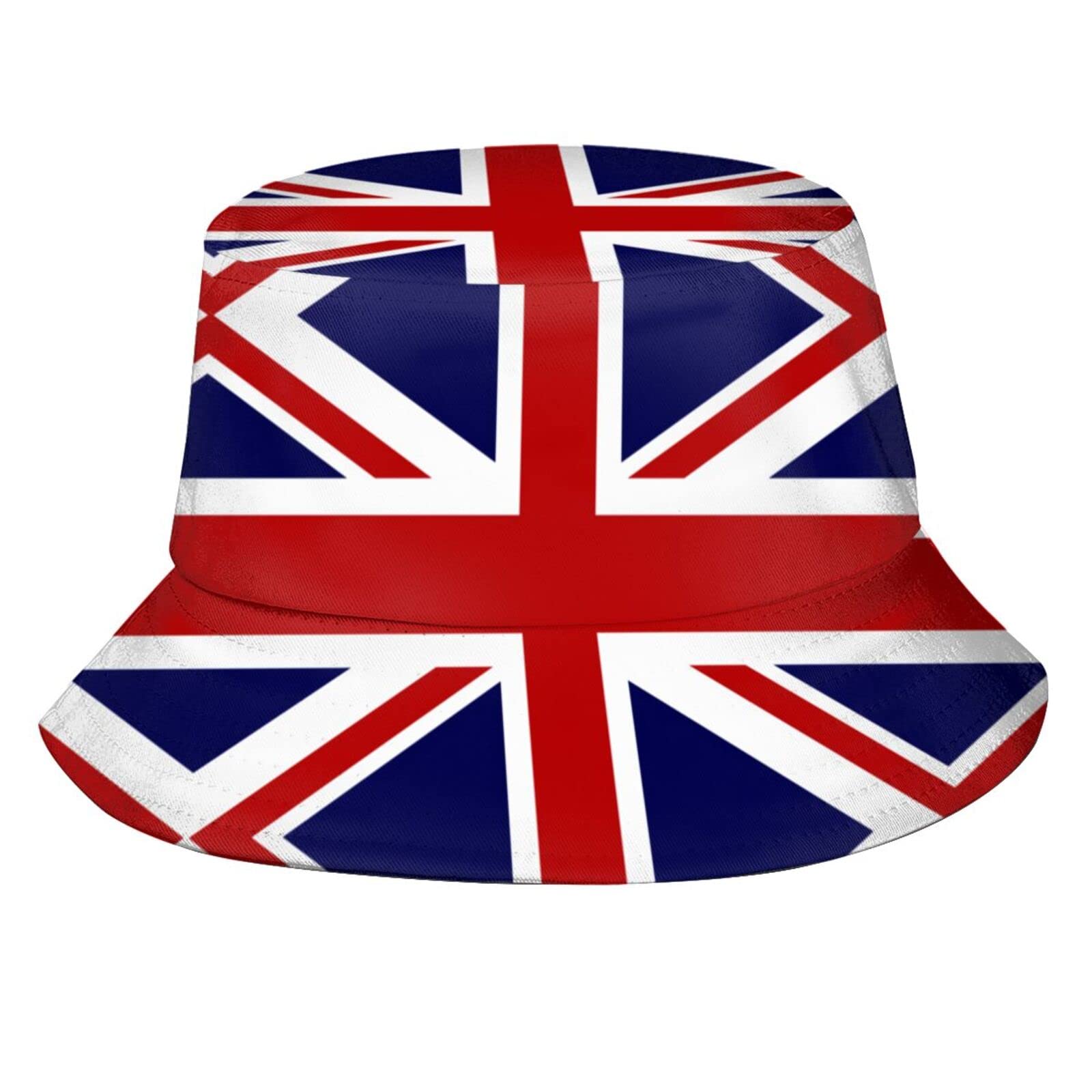 Retro Union Jack Flag UK Flag Bucket Hats Fashion Sun Cap Packable Outdoor Fisherman Hat for Women Men