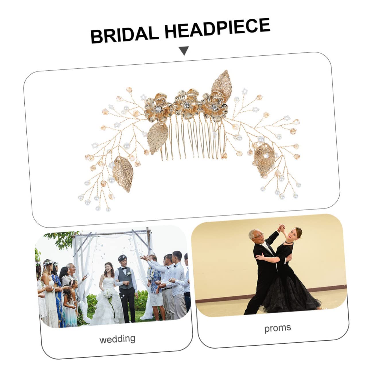 5St Kamm Hochzeit Haarspange Haarspangen für Damen Braut Haarnadel elegant die trauzeugen fot Kämme Tiara Kopfbedeckung für die Braut Haarschmuck für die Braut Zinklegierung Golden