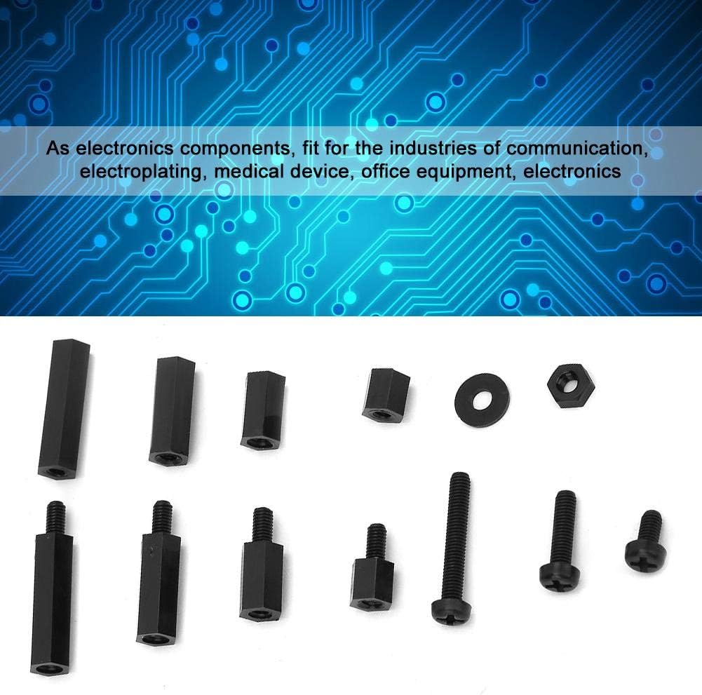 320Pcs M3 Nylon Hex Column Standoff, Black Nylon Two Way Hex Column Standoff Spacers Screw M3 Nut & Screw Set, Nylon Standoff - Image 3