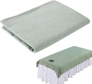 Beauty Massage Bed Sheets, Salon Massage SPA Couch Soft Cotton Bed Cover Protector with Face Breath Hole (Green)
