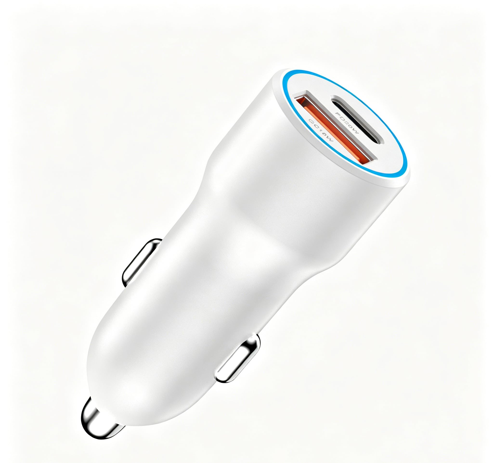 38W USB C Car Charger, 38W Car Charger Adapter Dual Port PD 20W & QC3.0 Type C Rapid Car Charger Fast Charging Compatible for iPhone 17 16 15 14 13 12 11 Pro Max, Galaxy, Pixel, White