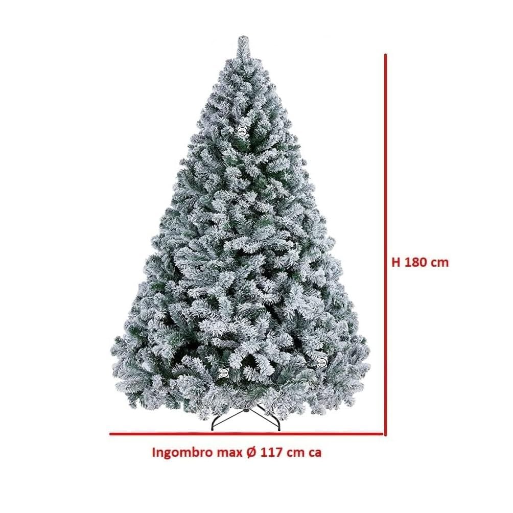ROTEX Albero di Natale innevato ad Apertura Rapida ad Ombrello Super folto cm 270