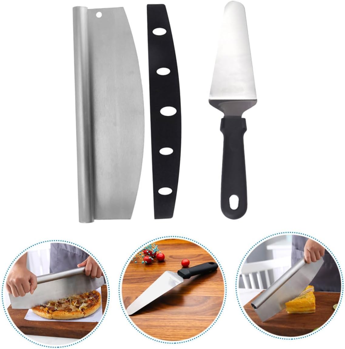 BESPORTBLE Stainless Steel Pizza Cutter and Triangle Pizza Peel Set with Pp Cover Multifunctional Kitchen Baking Tool Cutting and Serving
