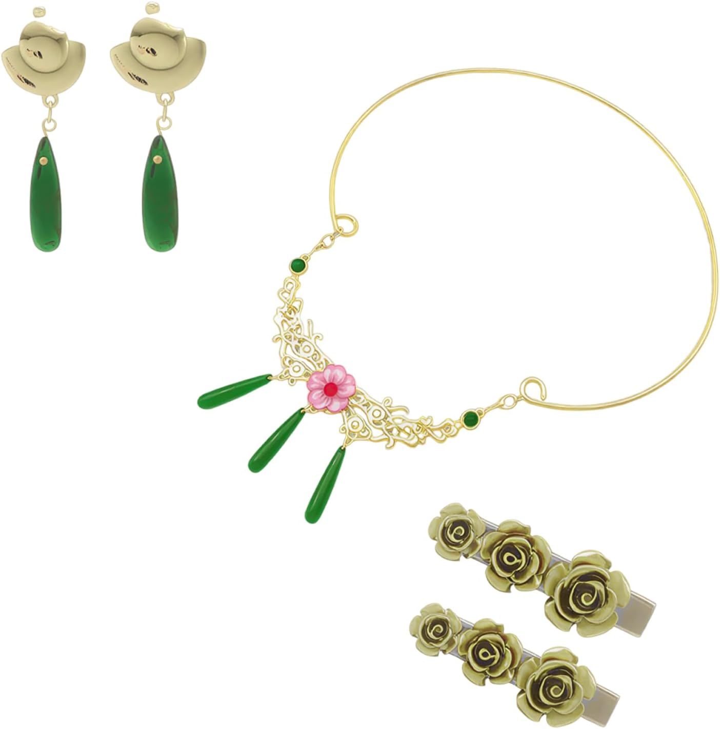 Maomao Cosplay Earrings Necklace Hairpin Set Apothecary Diaries Mao Mao Cosplay Hair Accessories Set