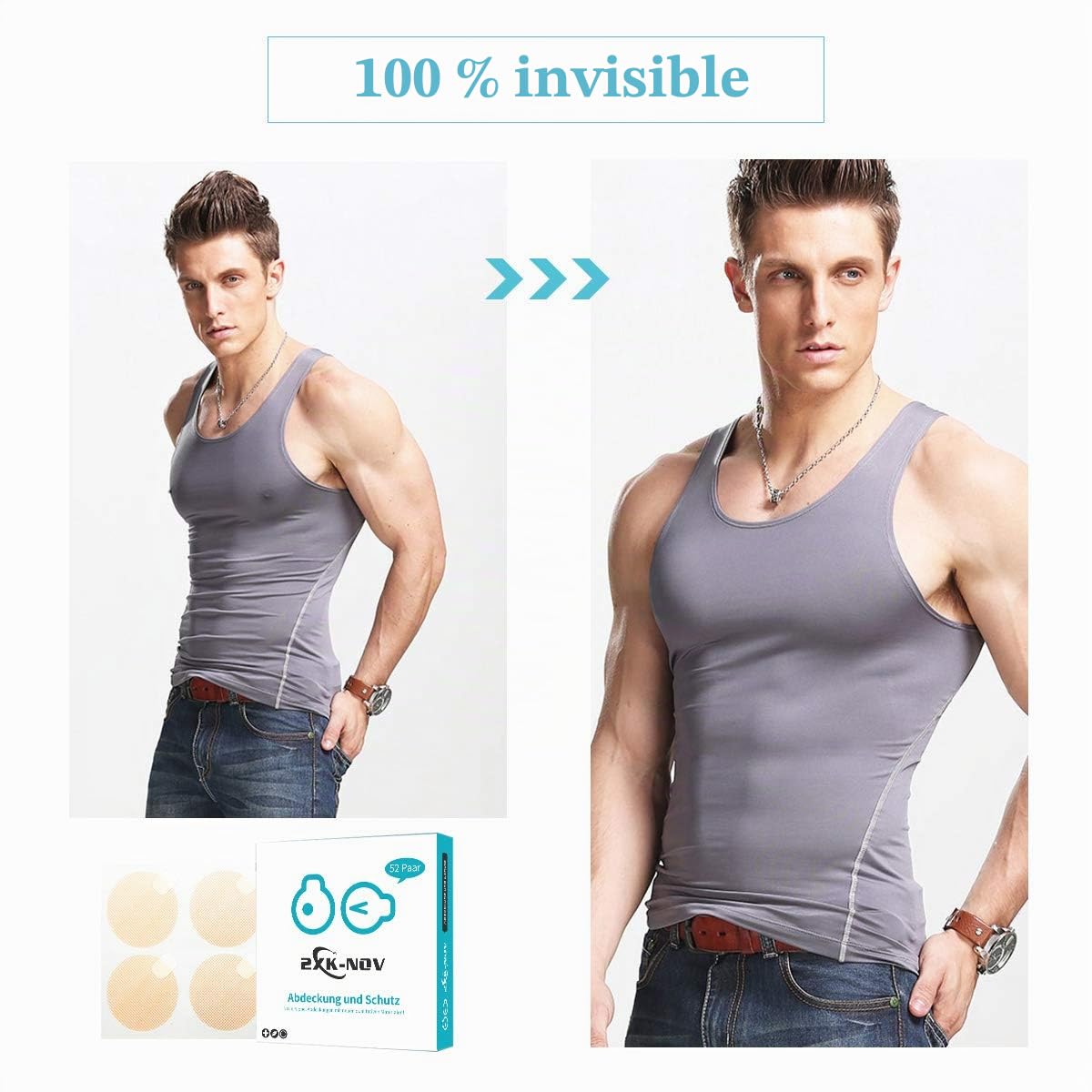 Pezoneras Running Hombre Pezones - Desechables Cubierta de Pezón Transpirable Adhesivas Invisibles Impermeable, para Correr Maratón,Antifricción, 30 mm (No Use Mano en Cara Adhesiva)