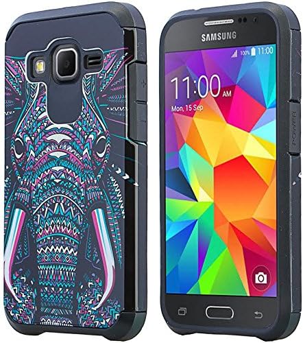 Galaxy Wireless Shock Absorption Hybrid Dual Layer Armor Defender Protective Case for Samsung Galaxy Core Prime - Tribal Elephant Hybrid
