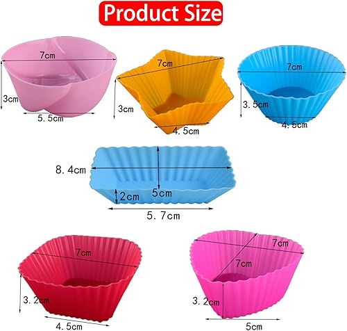Miniatura 2 de Generic Tazas de silicona para magdalenas, paquete de 60 tazas reutilizables de silicona para hornear, moldes para cupcakes, mini forros para