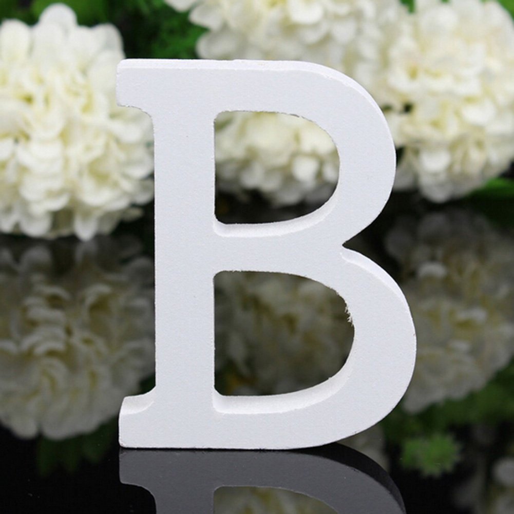 Freeas Decorative Wood Letters, 26 Letters Wooden Alphabet Wall Letter for Children Baby Name Girls Bedroom Wedding Brithday Party Home Decor-Letters,Hight: 8cm/3" (Letter B) — image 1