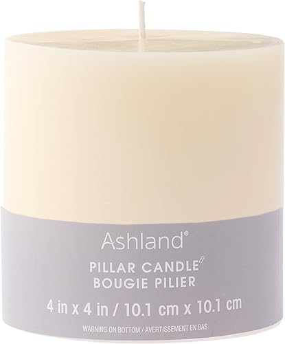 Miniatura 4 de Paquete de 12: 3.9 in; x 3.9 in; Vela de pilar de marfil Ashland®