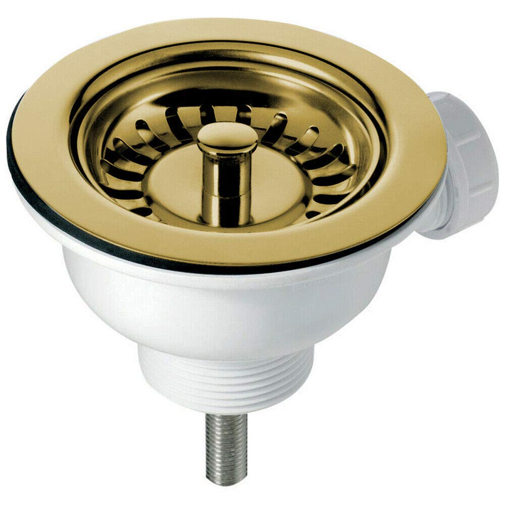 Astini, RAK, Rangemaster, Caple 90mm Gold Kitchen Sink Basket Strainer Waste