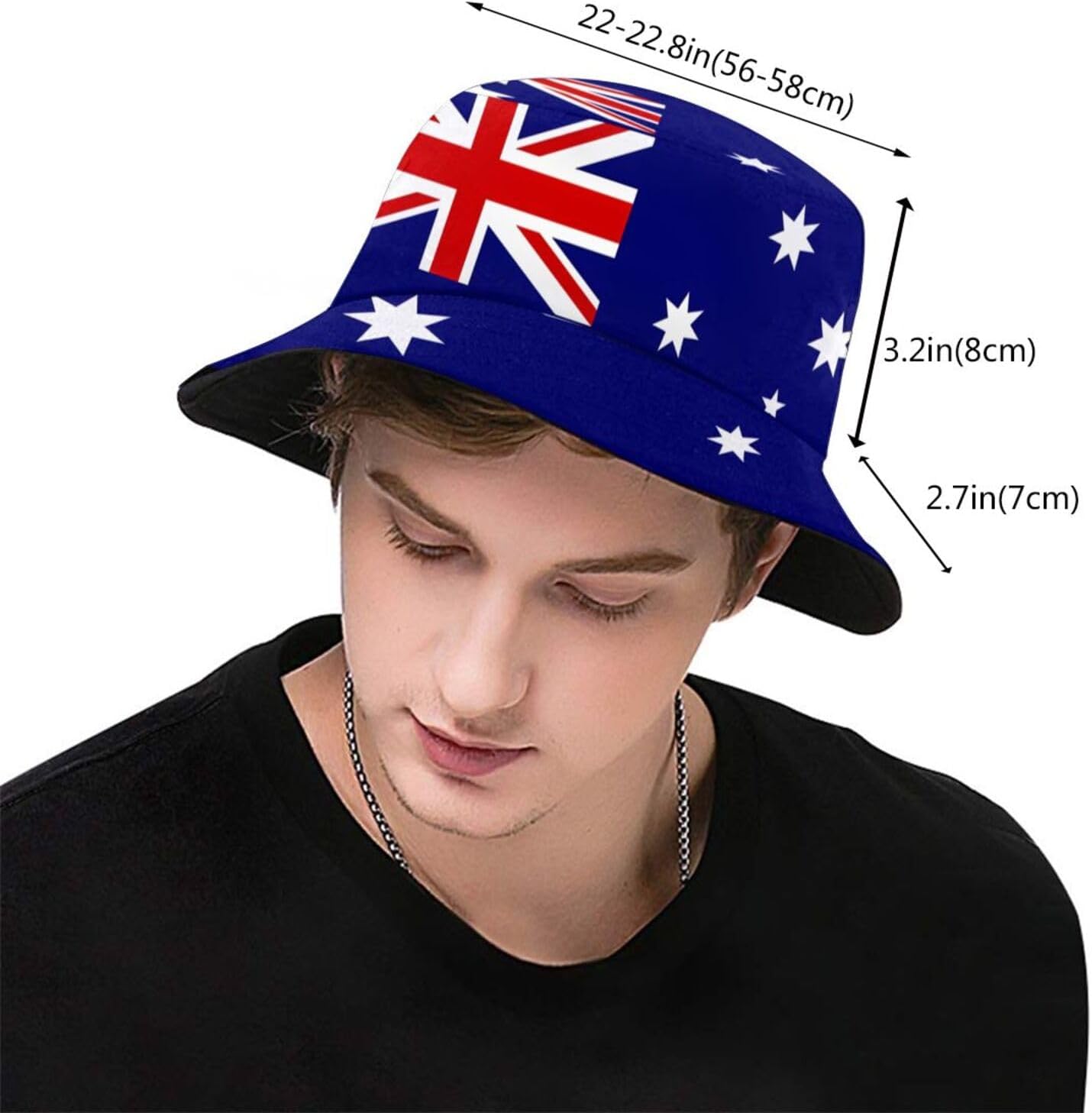 Australia Flag Bucket Hat Fashion Outdoor Australian Sun Hat Packable Hat Caps for Men and Women - Image 3