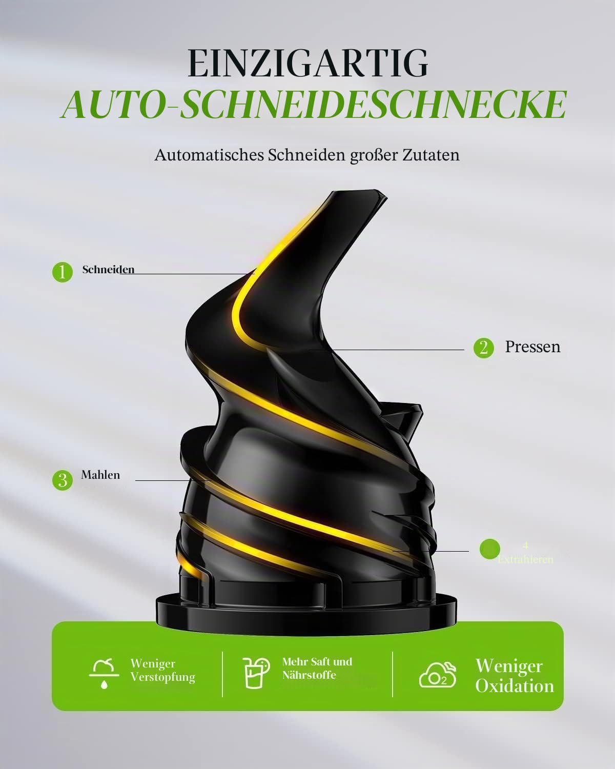 GDOR Hohe Saftausbeute Entsafter Klein Slow Juicer Leistungsstark Entsafter Gemüse und Obst Leicht zu Reinigen Juicer Machine Geräuscharm Kaltentsafter 600ml, Bürste Inklusive, BPA-frei