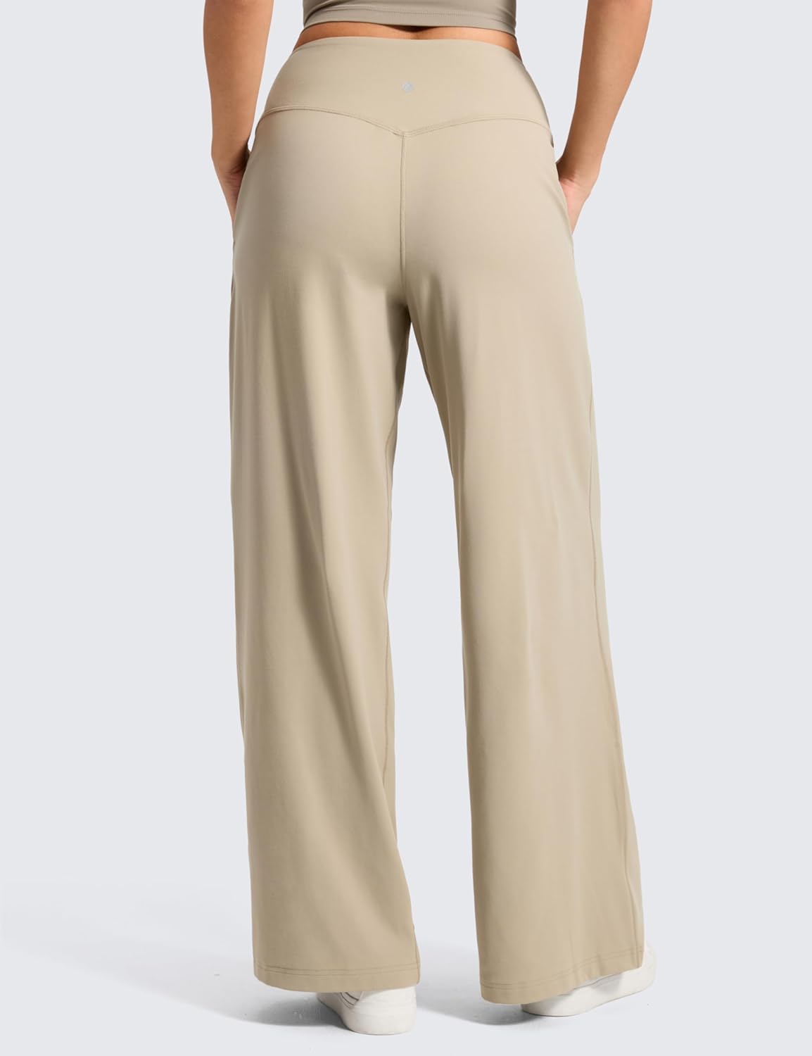 CRZ YOGA Butterluxe Palazzo Pants Pockets 30" - Front Pleated High Waisted Yoga Lounge Casual Wide Leg Buttery Soft - Image 2