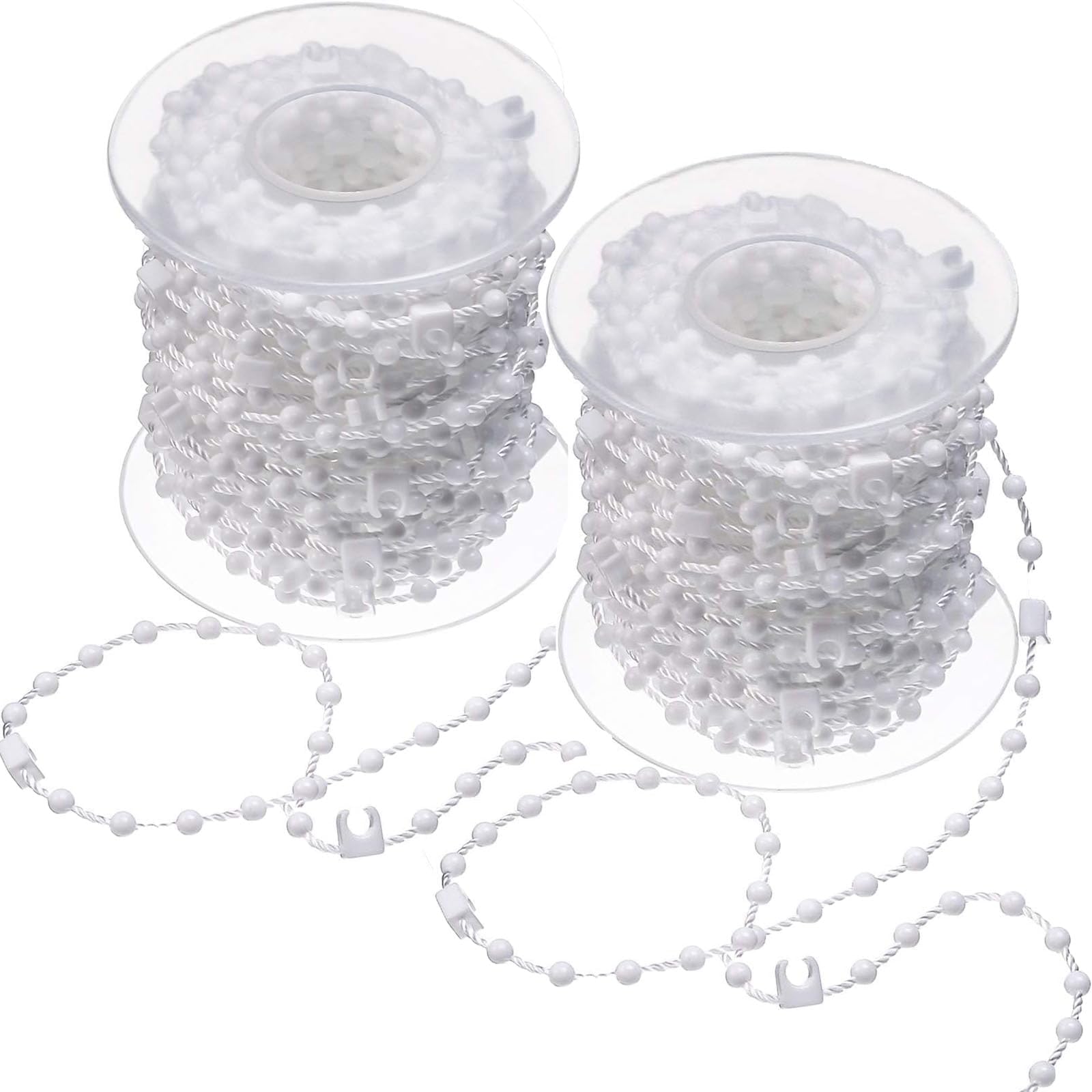 Zbssny 2 Pcs 10 Meter 200 clips Vertical Blind Chain, Vertical Blinds Repair Parts for 3.5 Inch/ 89 mm Slats