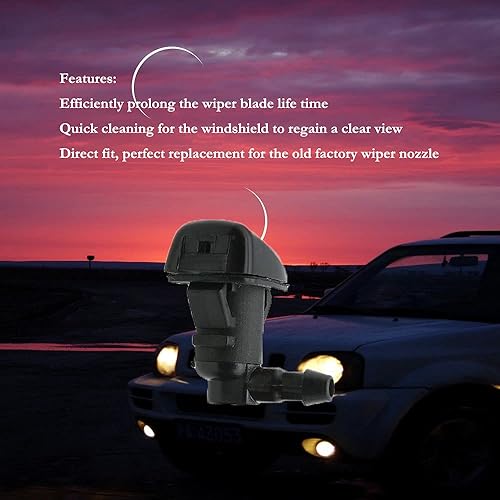 Miniatura 3 de Paquete de 2 boquillas para limpiaparabrisas Kit de boquilla para limpiaparabrisas Fusion Lincoln MKZ Mercury Milan repuesto OE 8E5Z17603A