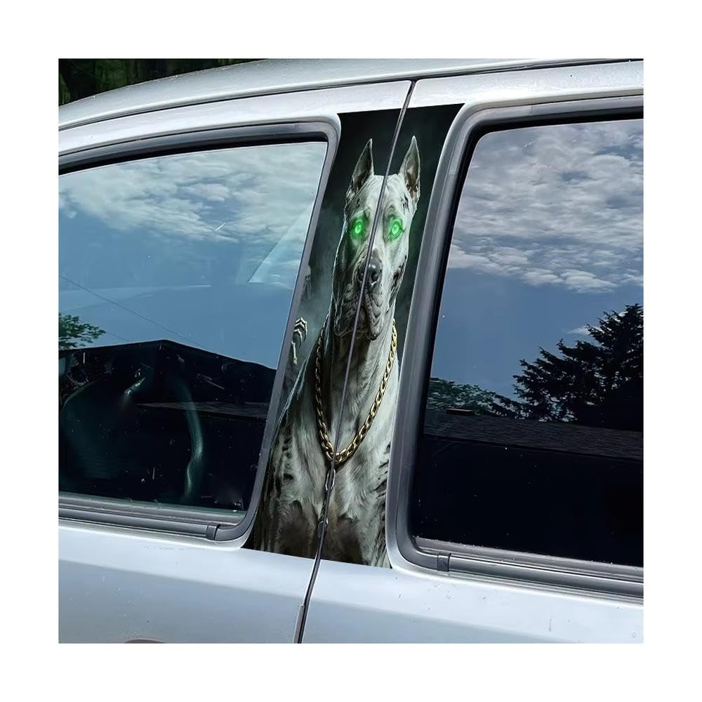 Auto Accessory Automotive B-Pillar Film Ghostly Ferocious Hound Glossy Material Protective