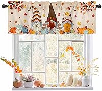 Vista 1 de ALAGEO Cenefa de cocina de gnomo de otoño, 54 x 18 pulgadas, bolsillo para barra, mezcla de poliéster, filtro de luz, rústico, cabaña, unisex