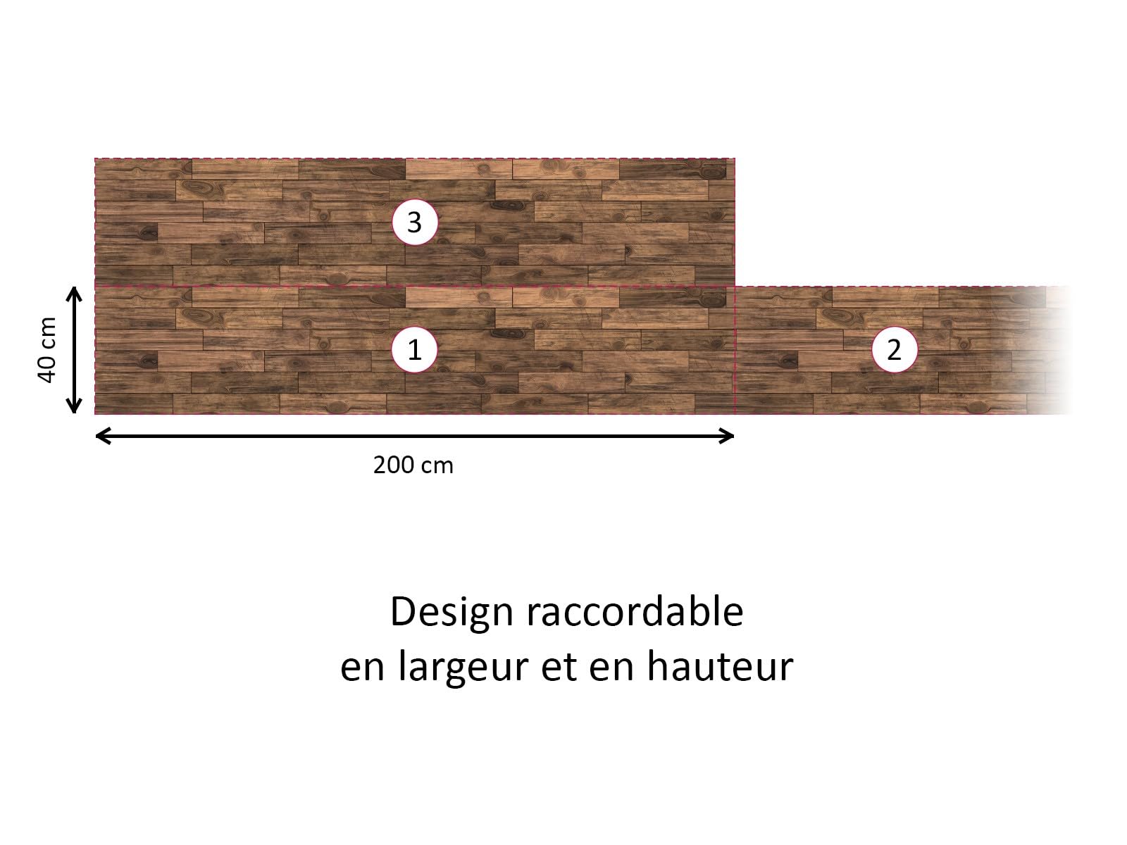 CAMELEO Crédence cuisine adhésive vinyle, effet bois foncé, 200 x 40 cm - Convient aussi comme adhésif décoratif pour meuble - résistant et imperméable