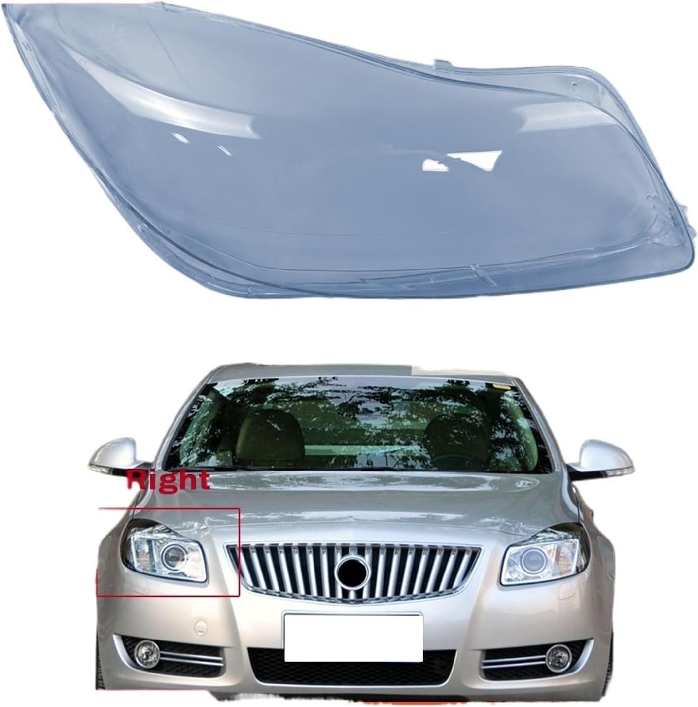 Car Head light Cover Compatible for Buick for Regal for Opel for Insignia 2009 2010 2011 2012 2013 Lens Shell Front Headlamp Lampshade Auto Light Caps(A Piar)